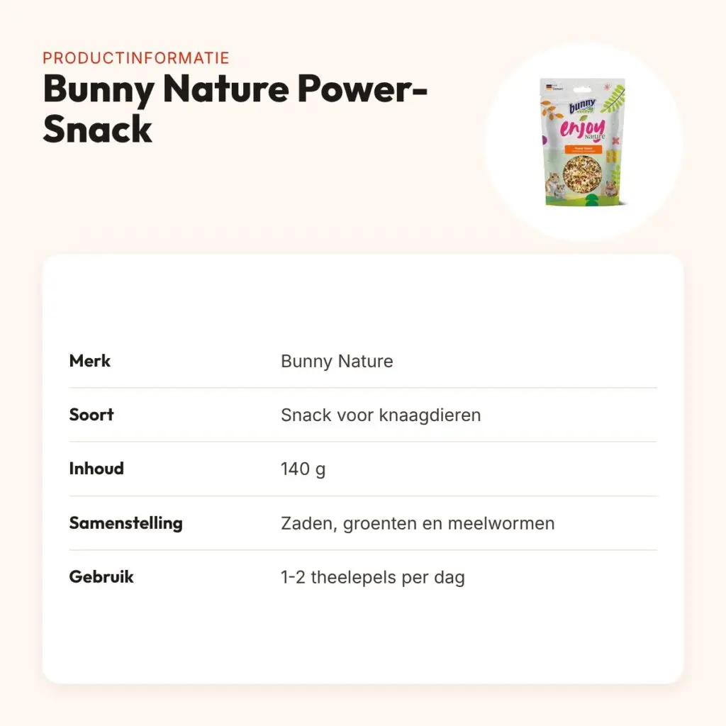 Bunny Nature Enjoynature Power-Snack 140 g – zaden, groenten en meelwormen – productinformatie