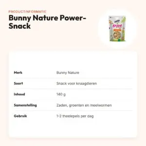 Bunny Nature Enjoynature Power-Snack 140 g – zaden, groenten en meelwormen – productinformatie