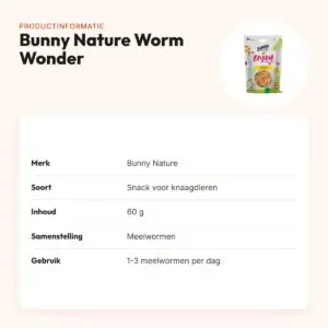 Bunny Nature Enjoynature Worm Wonder 60 g – meelwormen voor knaagdieren – productinformatie