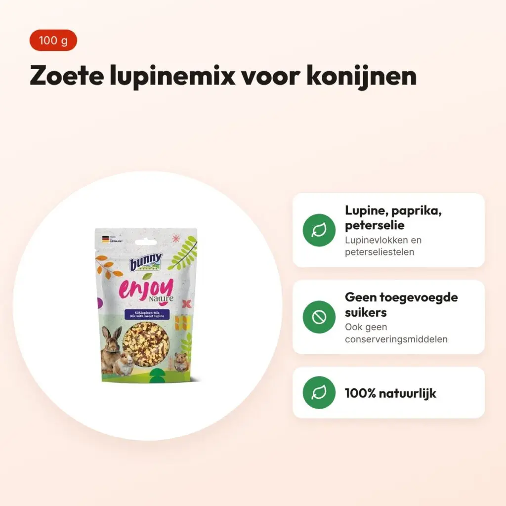 Bunny Nature Enjoynature zoete lupine mix 100 g – konijnen en knaagdieren – voordelen