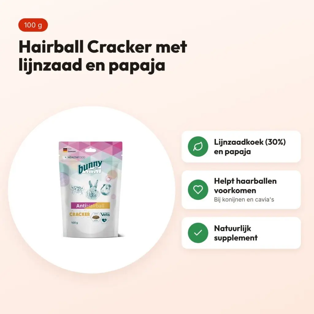 Bunny Nature Hairball Cracker 100 g – lijnzaad en papaja – voordelen