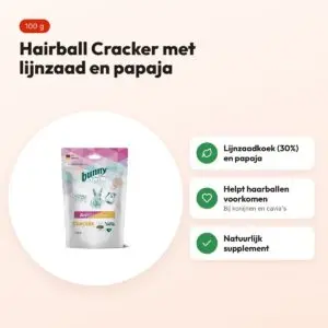 Bunny Nature Hairball Cracker 100 g – lijnzaad en papaja – voordelen
