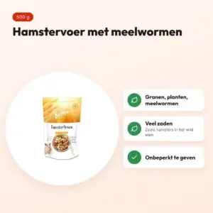 Bunny Nature Hamsterdroom Expert 500 g – hamstervoer met meelwormen – voordelen