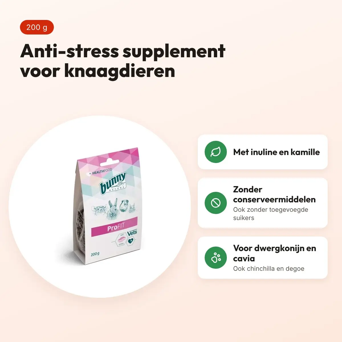 Bunny Nature Healthfood Profit 200 g – anti-stress supplement – voordelen