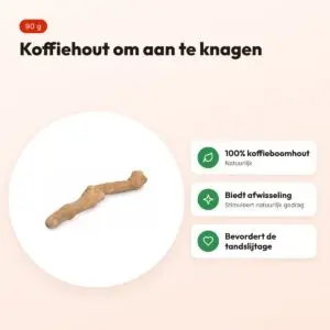 Bunny Nature koffiehout 90 g – knaaghout voor dwergkonijnen en knaagdieren – voordelen