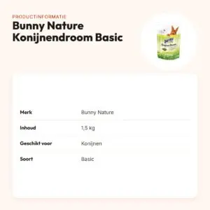 Bunny Nature Konijnendroom Basic konijnenvoer 1,5 kg – productinformatie