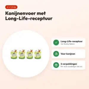 Bunny Nature Konijnendroom Basic konijnenvoer 1,5 kg – multipack 4 stuks – voordelen