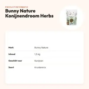 Bunny Nature Konijnendroom Herbs konijnenvoer 1,5 kg – kruidenmix – productinformatie