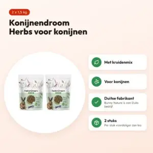 Bunny Nature Konijnendroom Herbs konijnenvoer 1,5 kg – multipack 2 stuks – voordelen