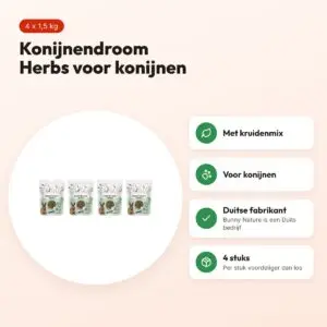 Bunny Nature Konijnendroom Herbs konijnenvoer 1,5 kg – multipack 4 stuks – voordelen