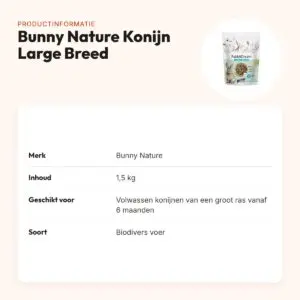 Bunny Nature Konijnendroom Large Breed konijnenvoer 1,5 kg – groot ras – productinformatie
