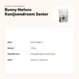 Bunny Nature Konijnendroom Senior konijnenvoer 1,5 kg – productinformatie