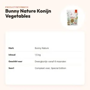 Bunny Nature Konijnendroom Special Edition Vegetables 1,5 kg – productinformatie