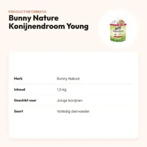 Bunny Nature Konijnendroom Young konijnenvoer 1,5 kg – productinformatie