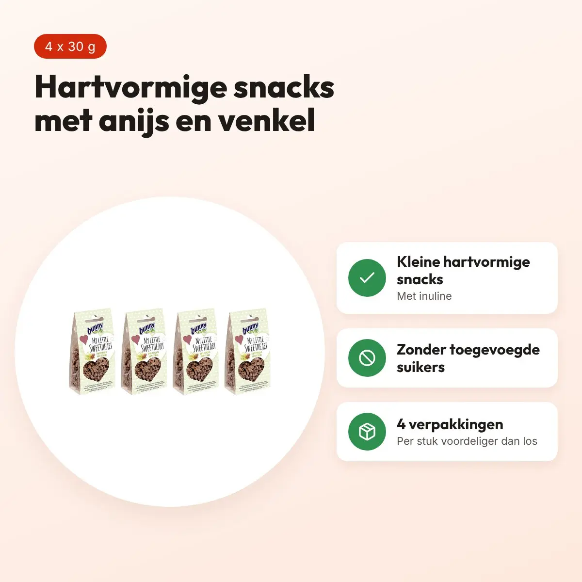 Bunny Nature My Little Sweetheart anijs en venkel 30 g – multipack 4 stuks – voordelen