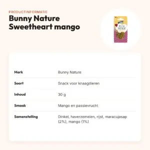 Bunny Nature My Little Sweetheart mango/passievrucht 30 g – snack – productinformatie