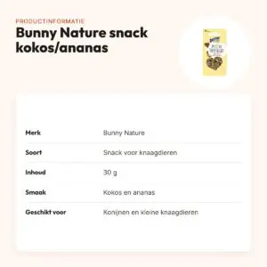 Bunny Nature My Little Sweetheart snack kokos en ananas 30 g – knaagdieren – productinformatie