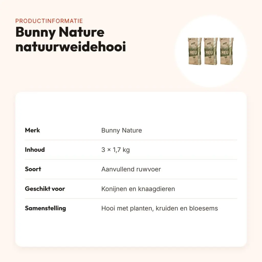 Bunny Nature natuurweidehooi 1,7 kg – multipack 3 stuks – productinformatie