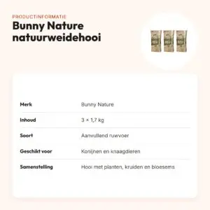 Bunny Nature natuurweidehooi 1,7 kg – multipack 3 stuks – productinformatie
