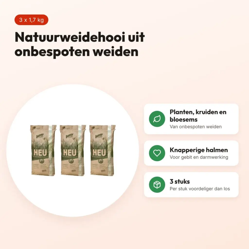 Bunny Nature natuurweidehooi 1,7 kg – multipack 3 stuks – voordelen