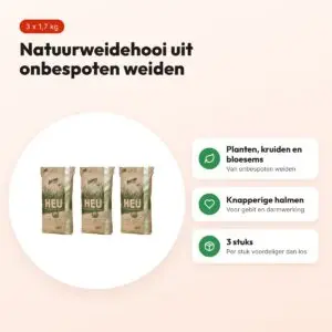 Bunny Nature natuurweidehooi 1,7 kg – multipack 3 stuks – voordelen