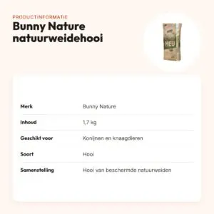 Bunny Nature natuurweidehooi 1,7 kg – voor konijnen en knaagdieren – productinformatie