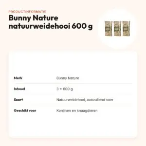 Bunny Nature natuurweidehooi 600 g – multipack 3 stuks – productinformatie
