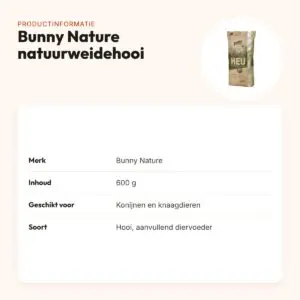 Bunny Nature natuurweidehooi 600 g – voor konijnen en knaagdieren – productinformatie