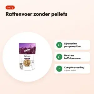 Bunny Nature Rattendroom Expert 500 g – rattenvoer zonder pellets – voordelen