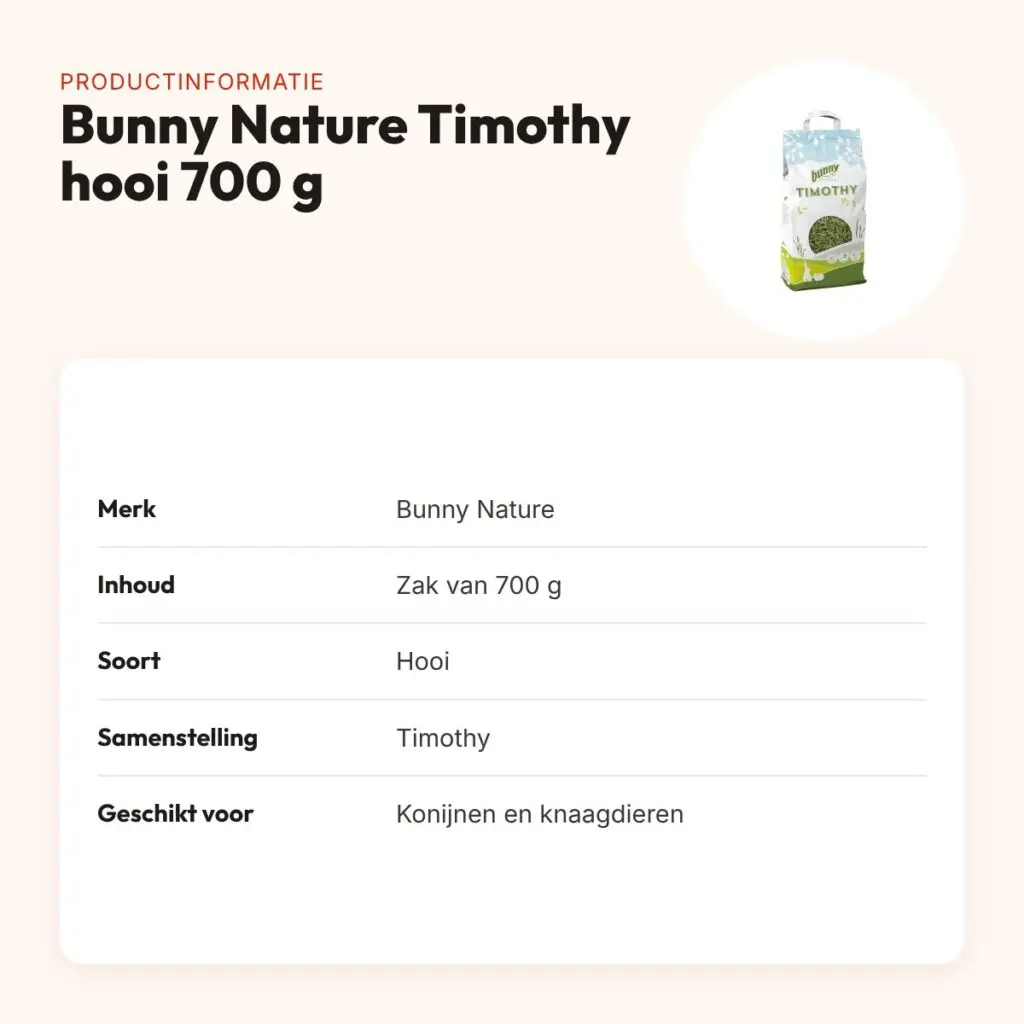 Bunny Nature Timothy hooi 700 g – ruwvoer voor konijnen en knaagdieren – productinformatie