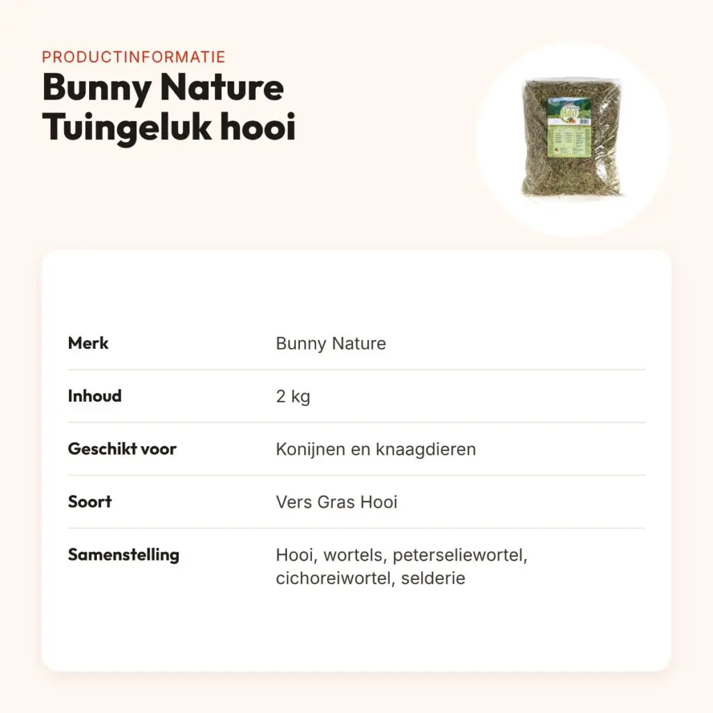 Bunny Nature Vers Gras Hooi Tuingeluk 2 kg – knapperig – productinformatie