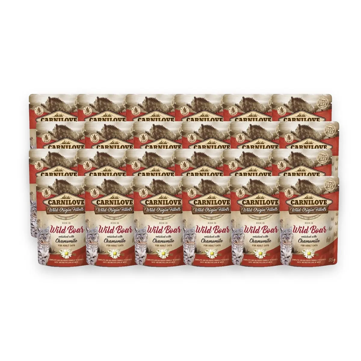Carnilove kattenvoer natvoer wild zwijn 24 x 85 g – eiwitrijk, pouch