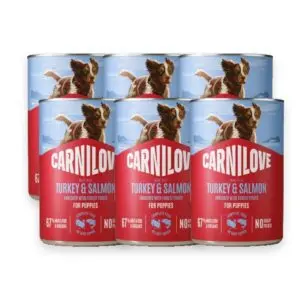 Carnilove puppyvoer blik zalm en kalkoen 6 x 400 g – graanvrij – verpakking