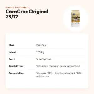CaroCroc hondenvoer Original 23/12 12,5 kg – volwassen honden – productinformatie