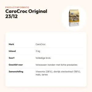 CaroCroc hondenvoer Original 23/12 3 kg – krokant, licht verteerbaar – productinformatie