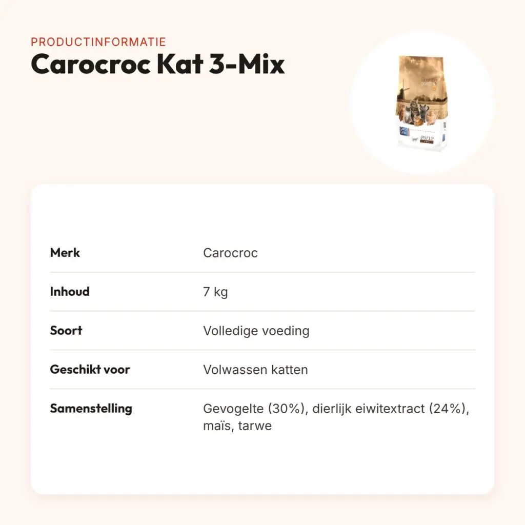 Carocroc kattenvoer 3-Mix 7 kg – kip en rund – productinformatie