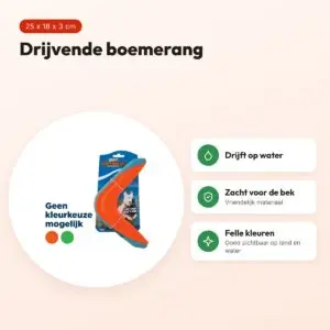 Chuckit Amphibious Boomerang 25 x 18 x 3 cm – drijvend hondenspeelgoed – voordelen