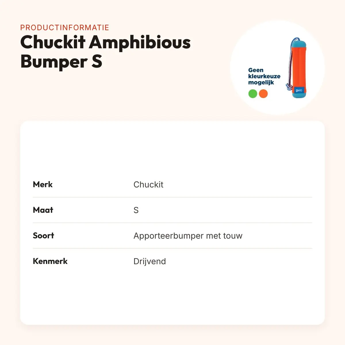 Chuckit Amphibious Bumper S – drijvend apporteerspeelgoed met touw – productinformatie
