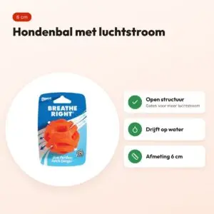 Chuckit Breathe Right Fetch Ball hondenbal 6 cm – drijvend – voordelen