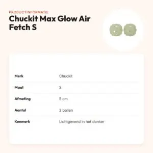 Chuckit Max Glow Air Fetch Ball hondenbal S 5 cm – set van 2 – productinformatie