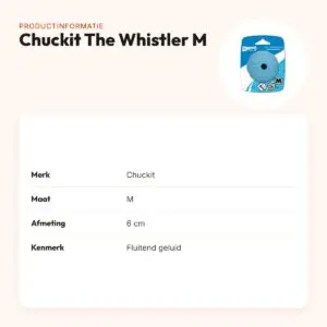 Chuckit The Whistler hondenbal M 6 cm – fluitend geluid – productinformatie
