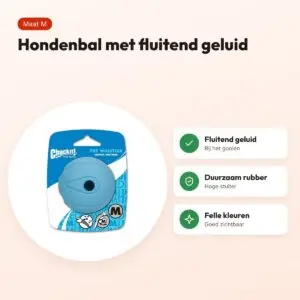 Chuckit The Whistler hondenbal M 6 cm – fluitend geluid – voordelen