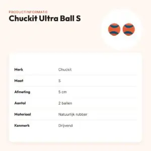 Chuckit Ultra Ball hondenbal S 5 cm – set van 2, drijvend – productinformatie