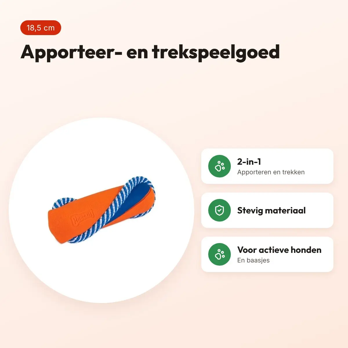 Chuckit Ultra Bumper Tug 18,5 cm – apporteer- en trekspeelgoed – voordelen