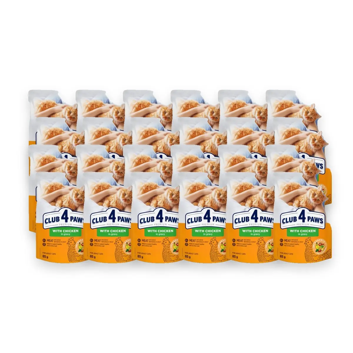 Club 4 Paws kattenvoer Premium Adult kip in jus 24 x 85 g