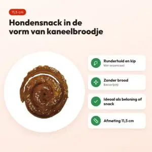 Croci Bakery kaneelbroodje kip 11,5 cm – hondensnack van runderhuid – voordelen