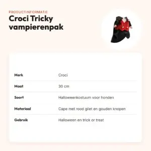 Croci Halloween vampierenpak Tricky voor honden 30 cm – met cape – productinformatie