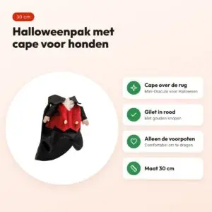 Croci Halloween vampierenpak Tricky voor honden 30 cm – met cape – voordelen