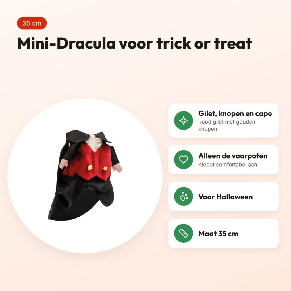 Croci Halloween vampierenpak Tricky voor honden 35 cm – met cape – voordelen