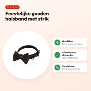 Croci halsband Goldie goud met vlinderdas 35 x 1,5 cm – voordelen